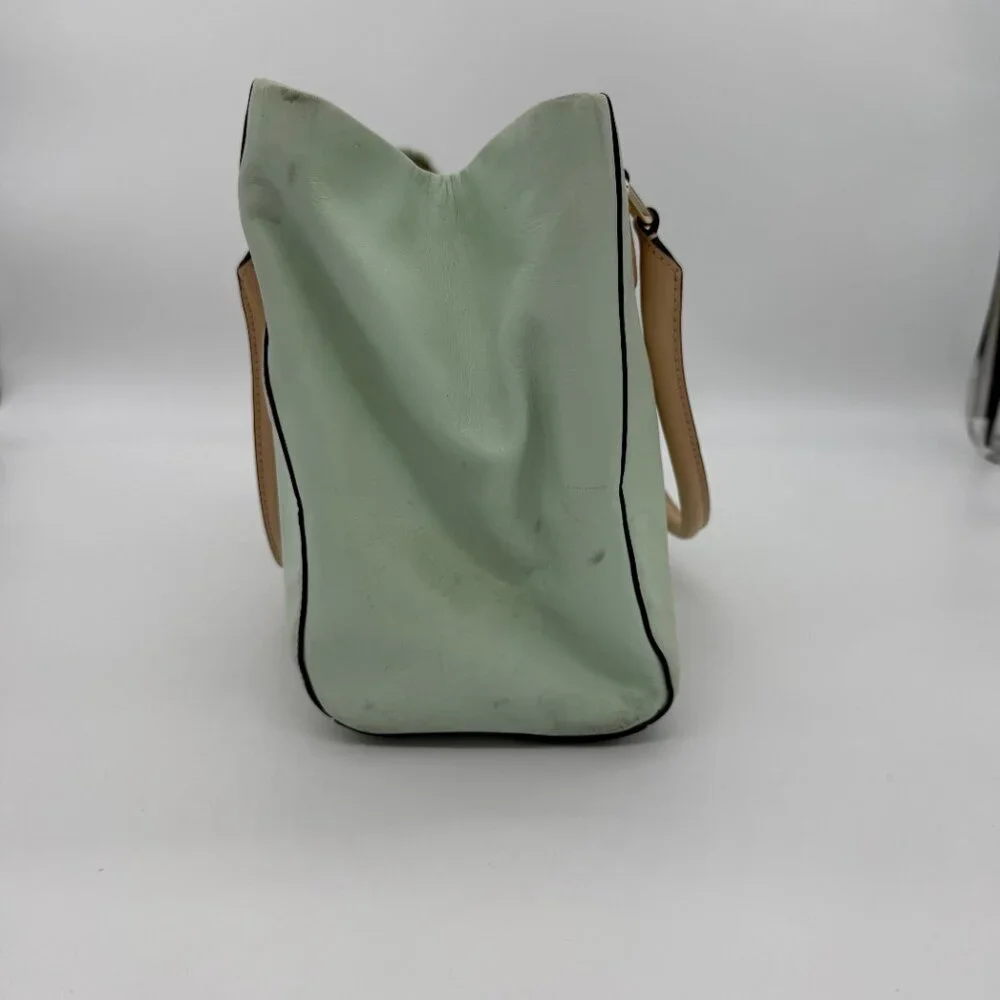 Kate Spade Mint Green Shoulder Bag with Tan and Black Trim - Picture 7 of 14